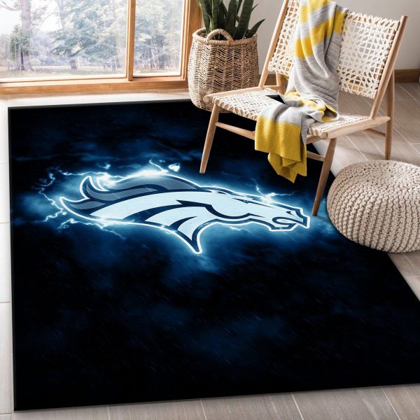 Denver Broncos Neon NFL Living Room Carpet Rug Home Decor Denver Broncos Neon NFL Living Room Carpet Rug Home Decor