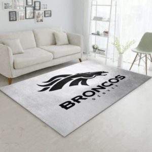 Denver Broncos Silver NFL Gifts Living Room Carpet Rug Home Decor