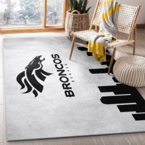 Denver Broncos Skyline NFL Living Room Carpet Rug Home Decor