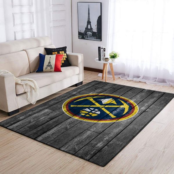 Denver Nuggets NBA Team Logo Grey Wooden Style Nice Living Room Carpet Rug Home Decor Denver Nuggets NBA Team Logo Grey Wooden Style Nice Living Room Carpet Rug Home Decor