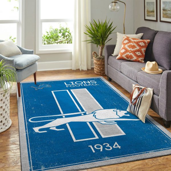 Detroit Lions 1934 NFL Living Room Carpet Rug Home Decor Detroit Lions 1934 NFL Living Room Carpet Rug Home Decor