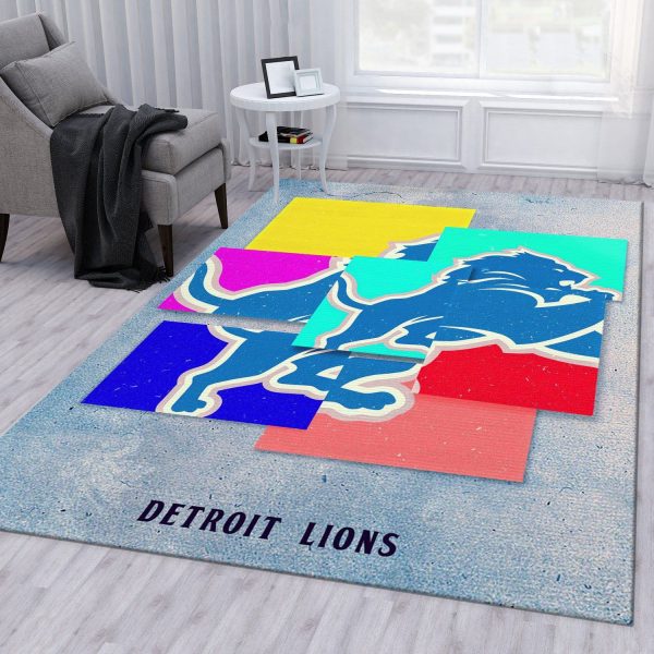 Detroit Lions American Football NFL Living Room Carpet Rug Home Decor Detroit Lions American Football NFL Living Room Carpet Rug Home Decor