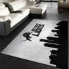 Detroit Lions Black And White NFL Living Room Carpet Rug Home Decor