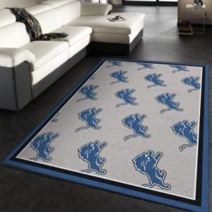 Detroit Lions Logo NFL Living Room Carpet Rug Home Decor