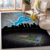 Detroit Lions Neon NFL Living Room Carpet Rug Home Decor