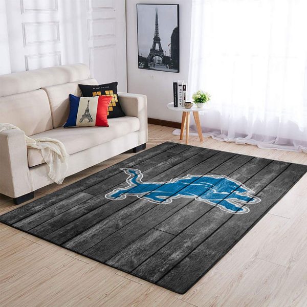 Detroit Lions NFL Team Logo Grey Wooden Style Nice Gift Living Room Carpet Rug Home Decor Detroit Lions NFL Team Logo Grey Wooden Style Nice Gift Living Room Carpet Rug Home Decor