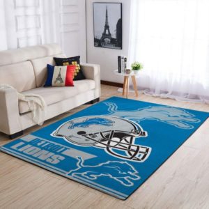 Detroit Lions NFL Team Logo Helmet Nice Gift Living Room Carpet Rug Home Decor