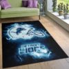 Detroit Lions Black And White NFL Living Room Carpet Rug Home Decor