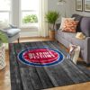 Detroit Pistons NBA Team Logo Grey Wooden Style Nice Gift Living Room Carpet Rug Home Decor