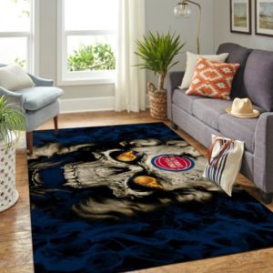 Detroit Pistons NBA Team Logo Skull Style Nice Gift Living Room Carpet Rug Home Decor