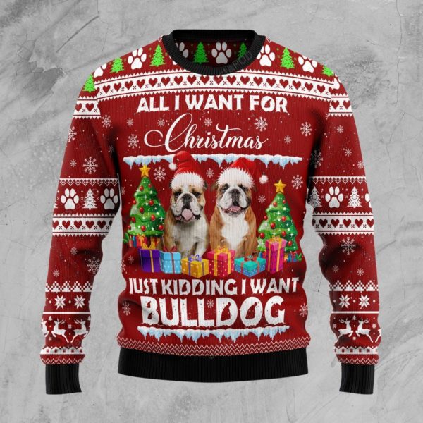 English Bulldog Friend Christmas Ugly Sweater