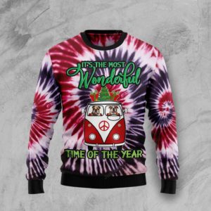 English Bulldog Tie Dye Christmas Ugly Sweater