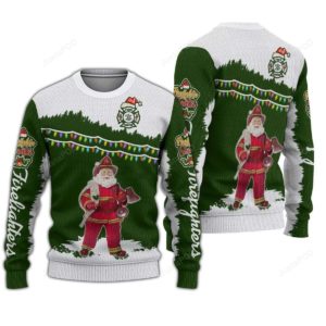 Firefighter Santa Christmas Ugly Sweater