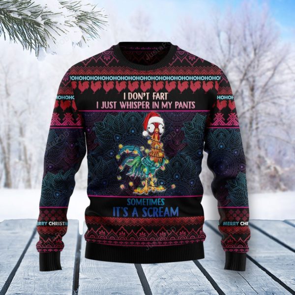 Funny Chicken Rooster Christmas Ugly Sweater