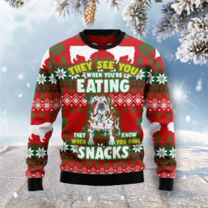 Funny English Bulldog Christmas Ugly Sweater