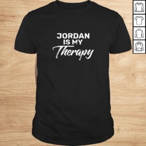 Funny JORDAN Is My Therapy Shirt Name JORDANS V-Neck T-Shirt