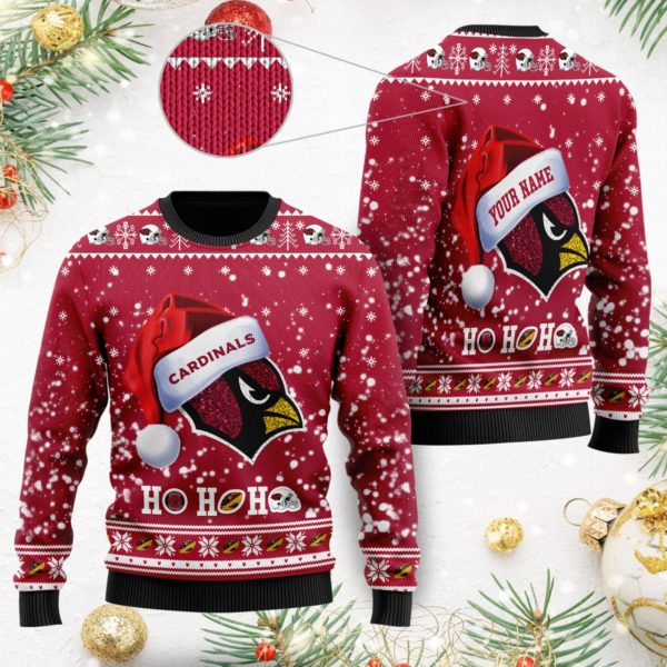 Funny Santa Arizona Cardinals Ho Ho Ho Christmas Ugly Sweater