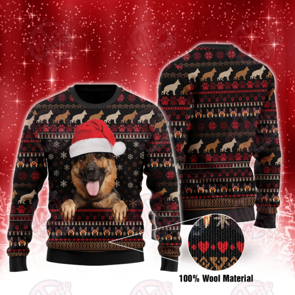 German Shepherd Dog Santa Christmas Ugly Sweater