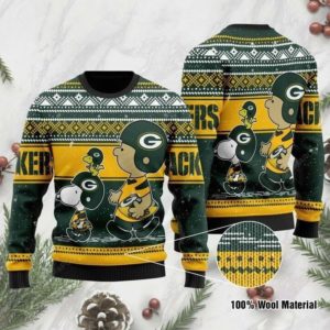 Green Bay Packers Snoopy Unisex Christmas Ugly  Sweater