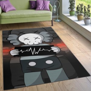 Grey Kaws Alone Kwas Rug Home Decor