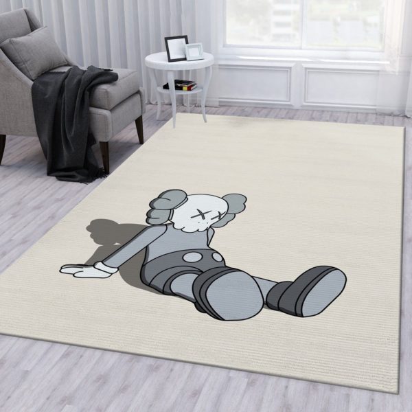 Grey Kaws Sit Down Kaws Rug Home Decor