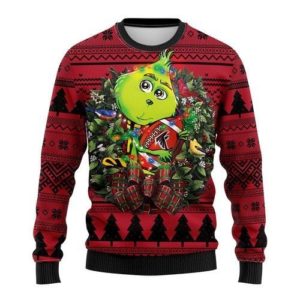 Grinch Hug Atlanta Falcons NFL Christmas Ugly Sweater