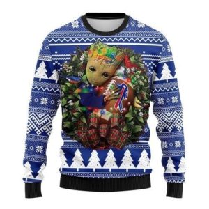 Groot Hug Buffalo Bills Christmas Ugly Sweater