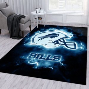 Helmets Buffalo Bills Neon NFL Living Room Carpet Rug Home Decor