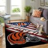 Detroit Lions NFL Nfl Team Logo Skull Flower Style Nice Gift Living Room Rug Floor Decor Home Decor