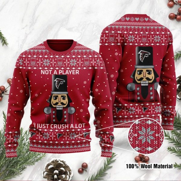 I Am Not A Player I Just Crush Alot Atlanta Falcons Christmas Ugly Sweater