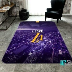 I Love Los Angeles Lakers NBA Rug Home Decor