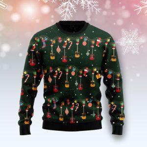Instrument Guitar Pattern Christmas Ugly Sweater