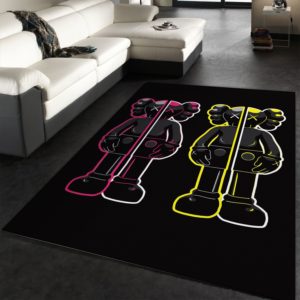 Kaws Anatomy Pink And Yellow Kaws Rug Home Decor