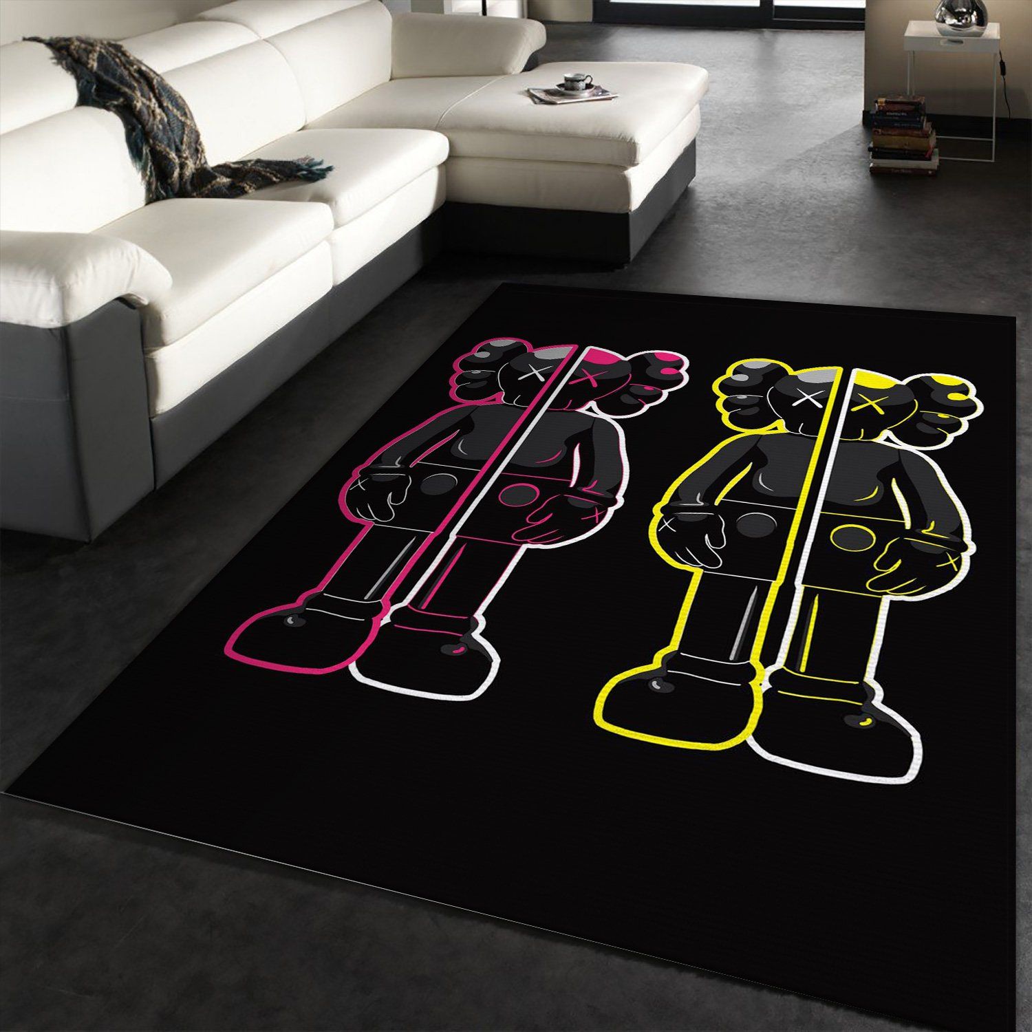 Kaws Anatomy Pink And Yellow Kaws Rug Home Decor Kaws Anatomy Pink And Yellow Kaws Rug Home Decor