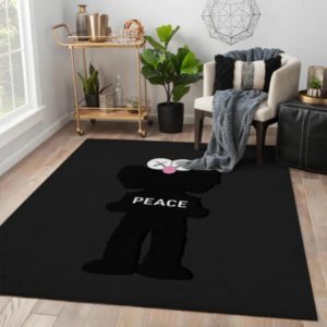 Kaws Black Peace Kwas Rug Home Decor