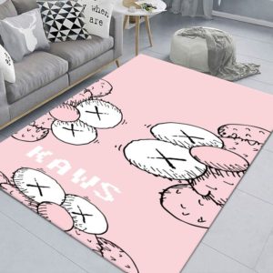Kaws Head Pink Kwas Rug Home Decor