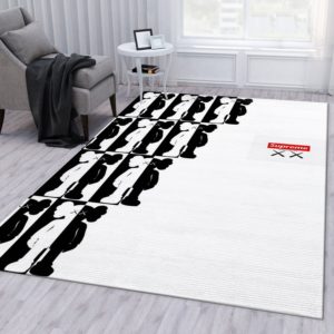 Kaws Lined Up Black And White Kaws Rug Home Decor