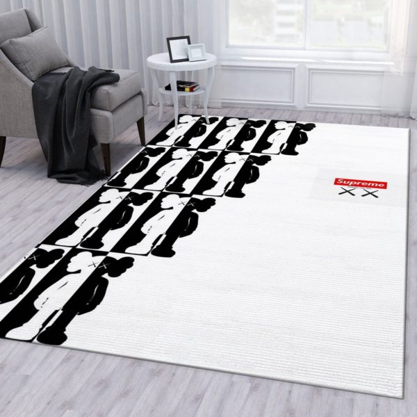 Kaws Lined Up Black And White Kaws Rug Home Decor