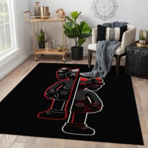 Kaws Red And White Anatomy Kwas Rug Home Decor