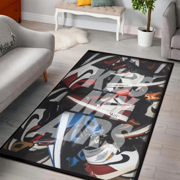 Kiss My Airs Sneaker Rug Home Decor