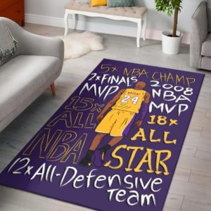 Kobe Bryant Career Stats Kobe 24 Los Angeles Lakers Living Room Carpet Rug Home Decor