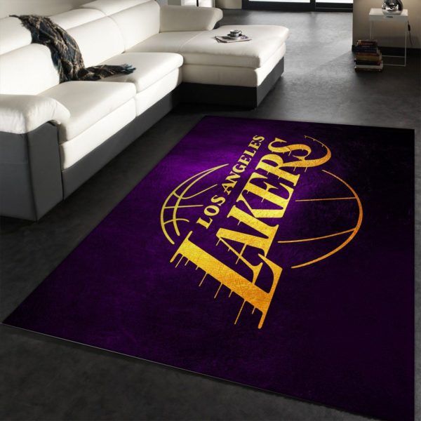 LA Lakers Purple Gold NBA Rug Home Decor