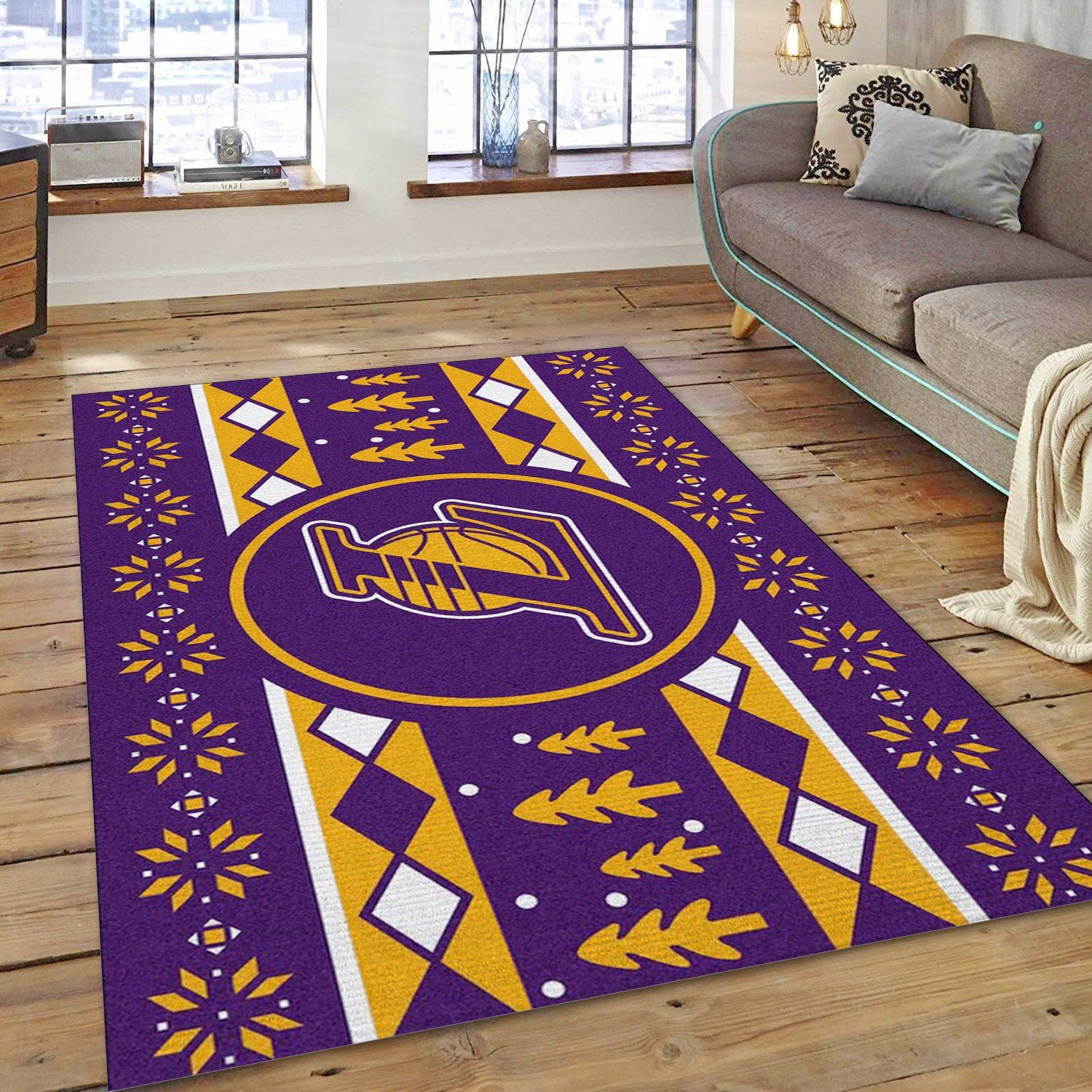 Los Angeles Lakers Christmas NBA Rug Home Decor Los Angeles Lakers Christmas NBA Rug Home Decor