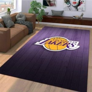 Los Angeles Lakers Logo Wooden Style Nice Gift NBA Rug Home Decor