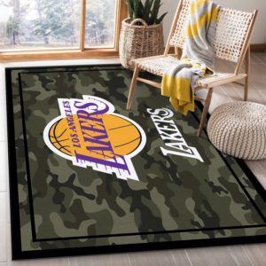 Los Angeles Lakers Nba Team Logo Camo Style Nice Gift NBA Rug Home Decor
