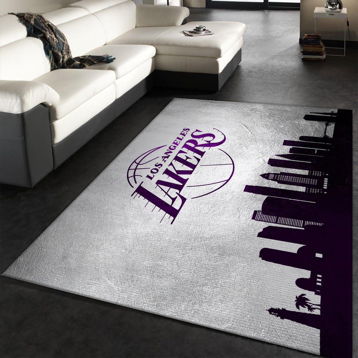 Los Angeles Lakers Skyline Gifts NBA Rug Home Decor Los Angeles Lakers Skyline Gifts NBA Rug Home Decor