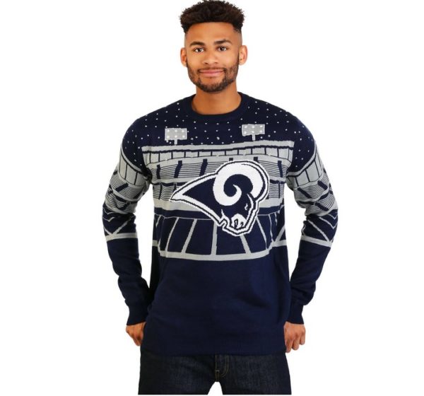 Los Angeles Rams Bluetooth Light Up Christmas Ugly Sweater