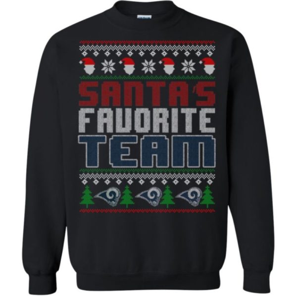 Los Angeles Rams Santa Favorite Team Christmas Ugly Sweater