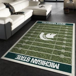 Michigan State NFL Team Logo Area Rug Bedroom Rug Family Gift US Decor