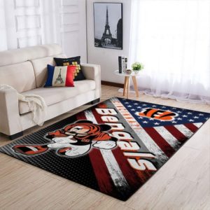Mickey Mouse Cincinnati Bengals NFL Living Room Carpet Rug Home Decor